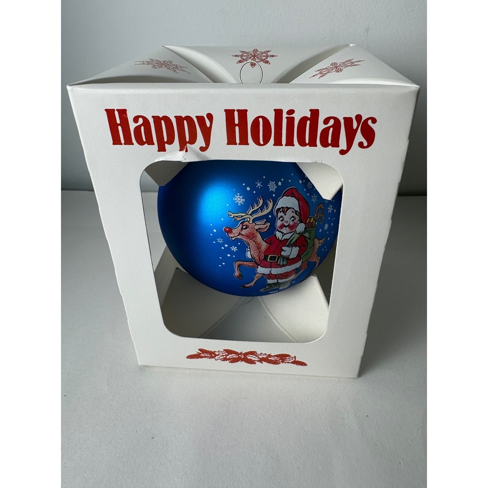 1993 Campbell Kids Collector Edition Blue Satin Christmas Ornament Santa Boxed‎